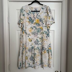 Floral V-Neck Dress - Multicolor